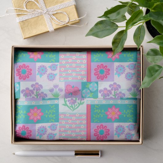 Lebendiges blühendes Blumen-Design Seidenpapier (Geschenk)