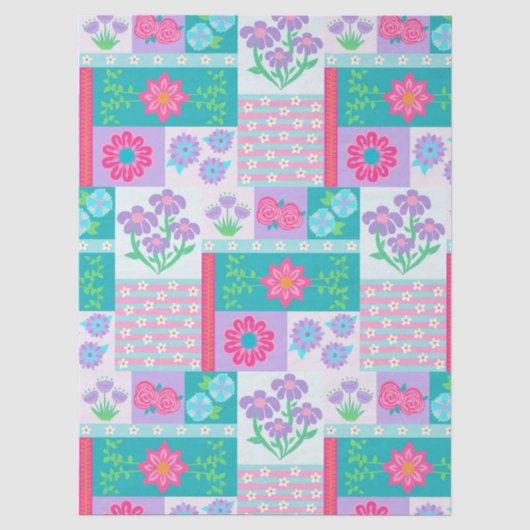 Lebendiges blühendes Blumen-Design Seidenpapier (Vorderseite)