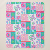 Lebendiges blühendes Blumen-Design Sherpadecke (Vorderseite)
