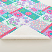 Lebendiges blühendes Blumen-Design Sherpadecke (3/4)