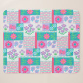 Lebendiges blühendes Blumen-Design Sherpadecke (Vorderseite (Horizontal))