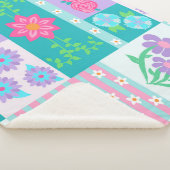 Lebendiges blühendes Blumen-Design Sherpadecke (3/4)