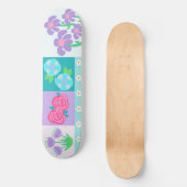 Lebendiges blühendes Blumen-Design Skateboard (Vorderseite)