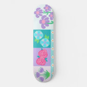 Lebendiges blühendes Blumen-Design Skateboard (Vorderseite)
