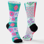 Lebendiges blühendes Blumen-Design Socken (Gewinkelt)