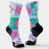Lebendiges blühendes Blumen-Design Socken (Gewinkelt)