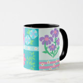 Lebendiges blühendes Blumen-Design Tasse (VorderseiteRechts)