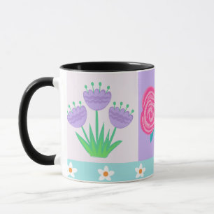 Lebendiges blühendes Blumen-Design Tasse