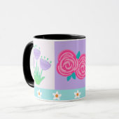 Lebendiges blühendes Blumen-Design Tasse (Vorderseite Links)
