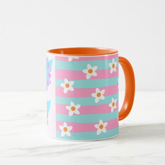Lebendiges blühendes Blumen-Design Tasse (VorderseiteRechts)