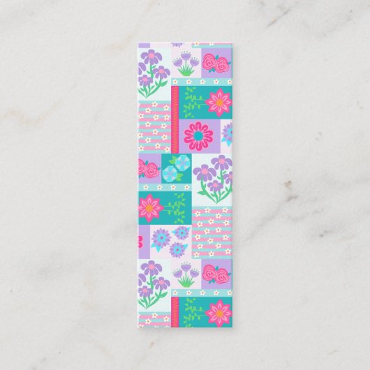 Lebendiges blühendes Blumen-Design Telefonnummerkarte (Vorderseite)