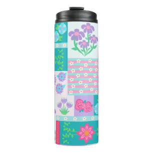 Lebendiges blühendes Blumen-Design Thermosbecher
