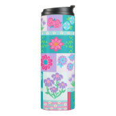 Lebendiges blühendes Blumen-Design Thermosbecher (Nach links gedreht)
