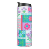 Lebendiges blühendes Blumen-Design Thermosbecher (Nach rechts gedreht)
