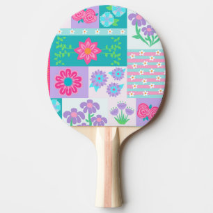 Lebendiges blühendes Blumen-Design Tischtennis Schläger