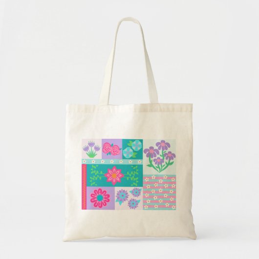 Lebendiges blühendes Blumen-Design Tragetasche (Vorne)