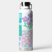 Lebendiges blühendes Blumen-Design Trinkflasche (Rückseite)