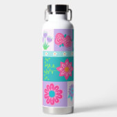Lebendiges blühendes Blumen-Design Trinkflasche (Vorderseite)
