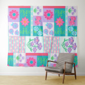 Lebendiges blühendes Blumen-Design Wandteppich (Beispiel (Horizontal))