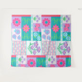 Lebendiges blühendes Blumen-Design Wandteppich (Vorderseite (Horizontal))