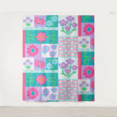 Lebendiges blühendes Blumen-Design Wandteppich (Vorderseite)
