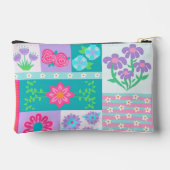 Lebendiges blühendes Blumen-Design Zubehörtasche (Rückseite)