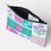 Lebendiges blühendes Blumen-Design Zubehörtasche (Offen)
