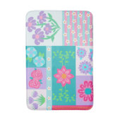 Lebendiges blühendes Blumendesign Badematte (Vorderseite Vertikal)