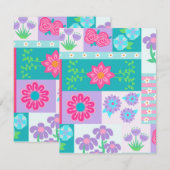 Lebendiges blühendes Blumendesign Begleitkarte (Vorne/Hinten)