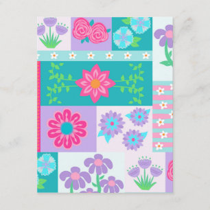 Lebendiges blühendes Blumendesign Begleitkarte