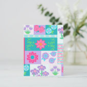 Lebendiges blühendes Blumendesign Begleitkarte (Stehend Vorderseite)
