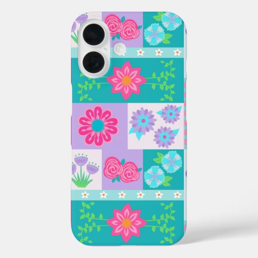 Lebendiges blühendes Blumendesign Case-Mate iPhone Hülle (Rückseite)