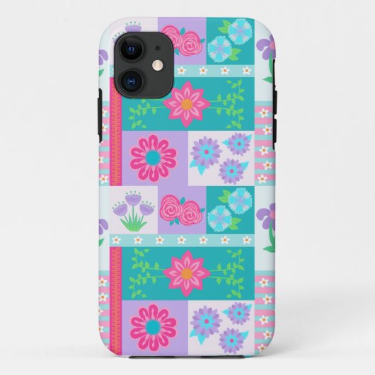 Lebendiges blühendes Blumendesign Case-Mate iPhone Hülle (Rückseite)