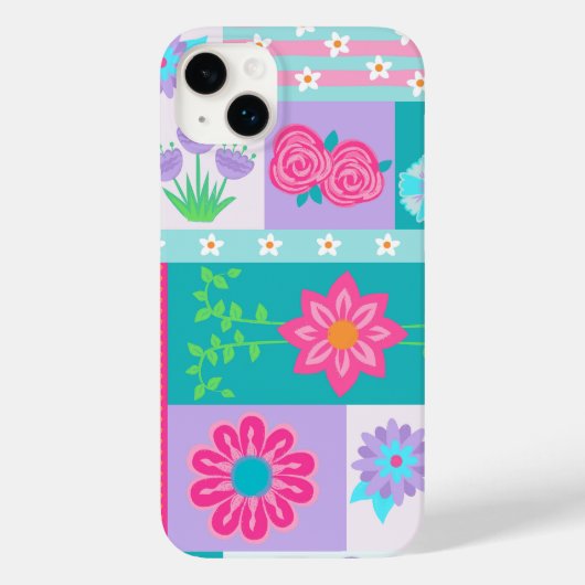 Lebendiges blühendes Blumendesign Case-Mate iPhone Hülle (Rückseite)