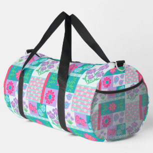 Lebendiges blühendes Blumendesign Duffle Bag