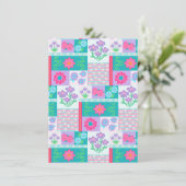 Lebendiges blühendes Blumendesign Einladung (Stehend Vorderseite)