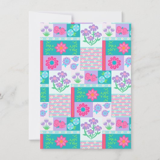 Lebendiges blühendes Blumendesign Einladung (Vorderseite)