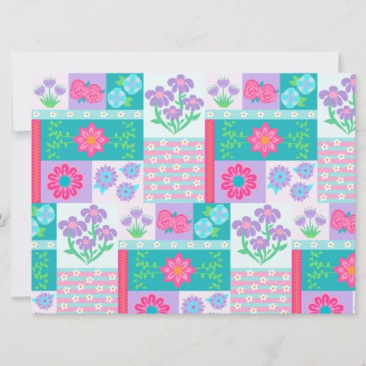 Lebendiges blühendes Blumendesign Einladung (Vorderseite)