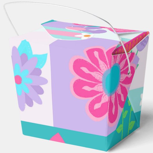 Lebendiges blühendes Blumendesign Geschenkschachtel (Rückseite)