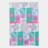 Lebendiges blühendes Blumendesign Geschirrtuch (Vertikal)