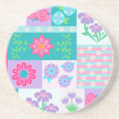 Lebendiges blühendes Blumendesign Getränkeuntersetzer (Vorne)