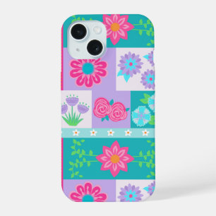 Lebendiges blühendes Blumendesign iPhone 15 Hülle