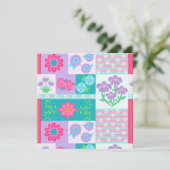 Lebendiges blühendes Blumendesign Karte (Stehend Vorderseite)