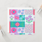 Lebendiges blühendes Blumendesign Karte (Vorderseite/Rückseite Beispiel)