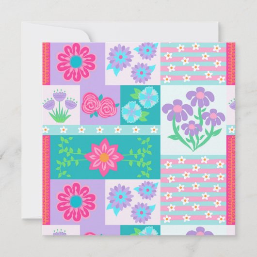Lebendiges blühendes Blumendesign Karte (Vorderseite)