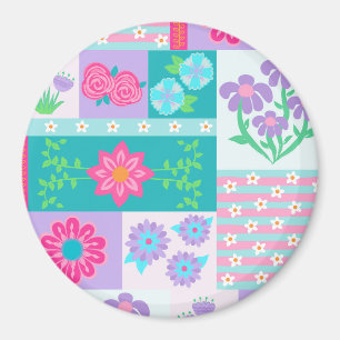 Lebendiges blühendes Blumendesign Magnet