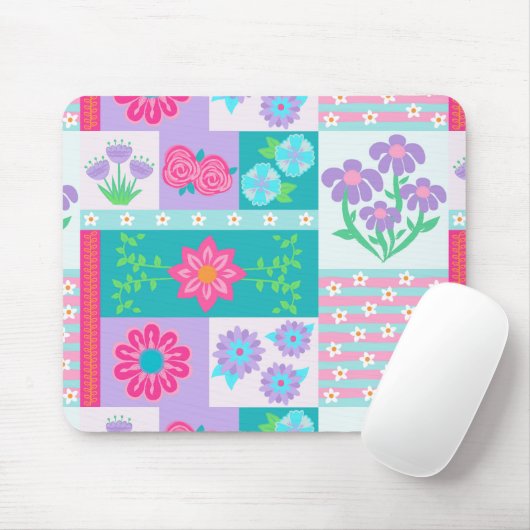 Lebendiges blühendes Blumendesign Mousepad (Mit Mouse)