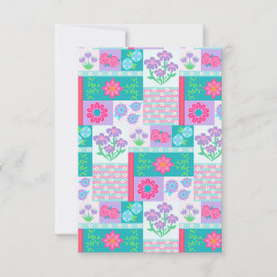 Lebendiges blühendes Blumendesign RSVP Karte