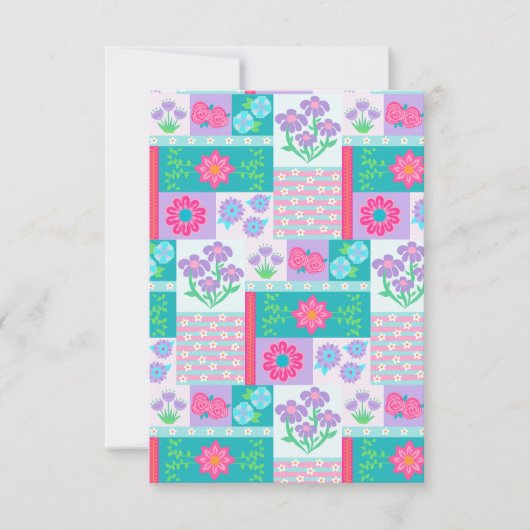 Lebendiges blühendes Blumendesign RSVP Karte (Vorderseite)