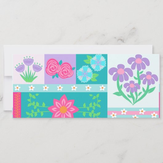 Lebendiges blühendes Blumendesign Save The Date (Vorderseite)